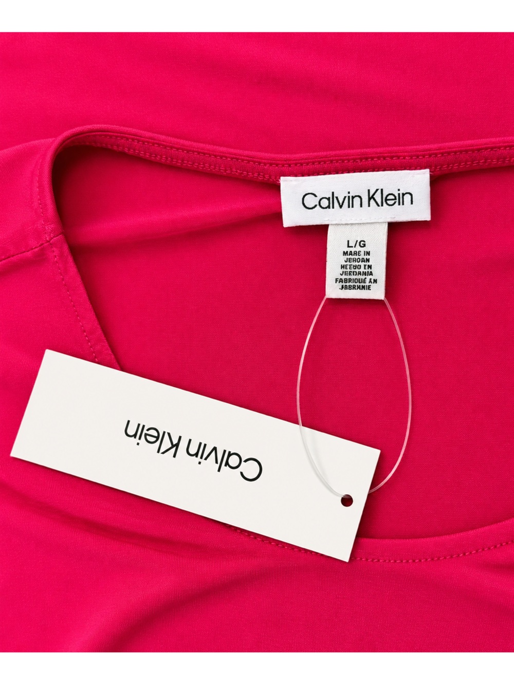 Calvin Klein Fuchsia Ruffle Sleeve Short-Sleeve Tee - Picture 2 of 6